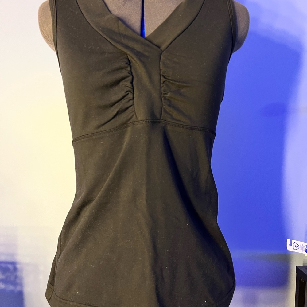 Black Ruched Sleeveless Fitted Tank Top